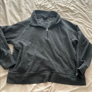 Nike Gray Boxy Long Sleeve Polo Sweatshirt